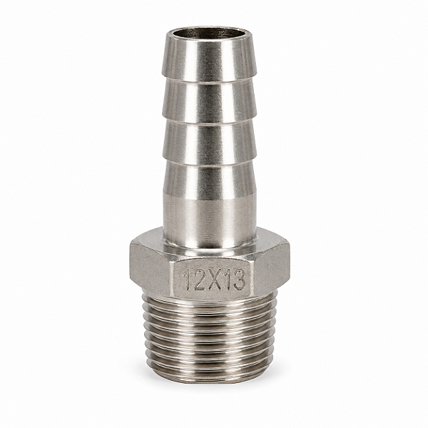 Espigão 13 mm em Aço Inox 304 – Rosca Macho 1/2" BSP