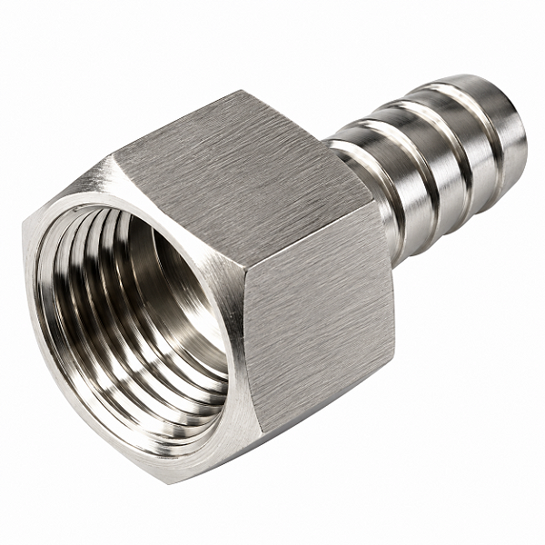 Espigão 1/2" com Rosca Fêmea 1/2" BSP em Aço Inox