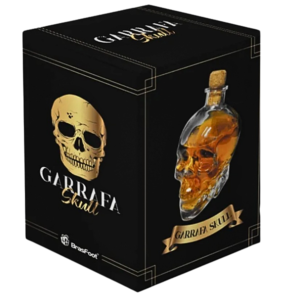 Garrafa Caveira Vidro Whisky Vodka 750ml Presente Crânio Bar