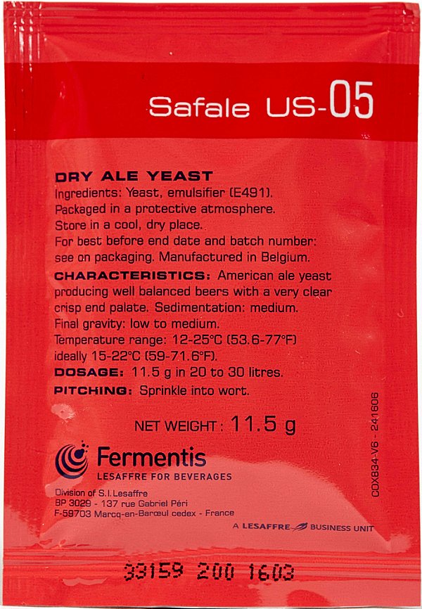 Fermento  Fermentis -  US-05 - 11,5grs