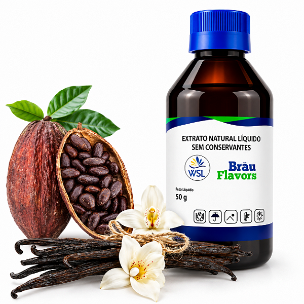 Extrato De Cacau Com Baunilha - Natural - Bräu Flavors - 50g