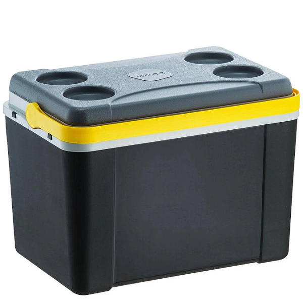 Caixa Térmica Cooler Lavita 34 Litros Com Porta Copos Preta