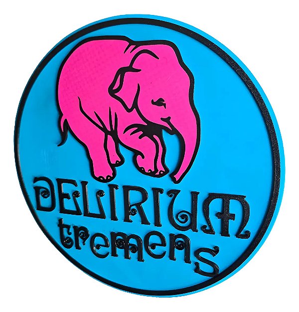Placa Decorativa Delirium Tremens 3D em PLA Premium | Decoração para Bar, Pub e Área Gourmet