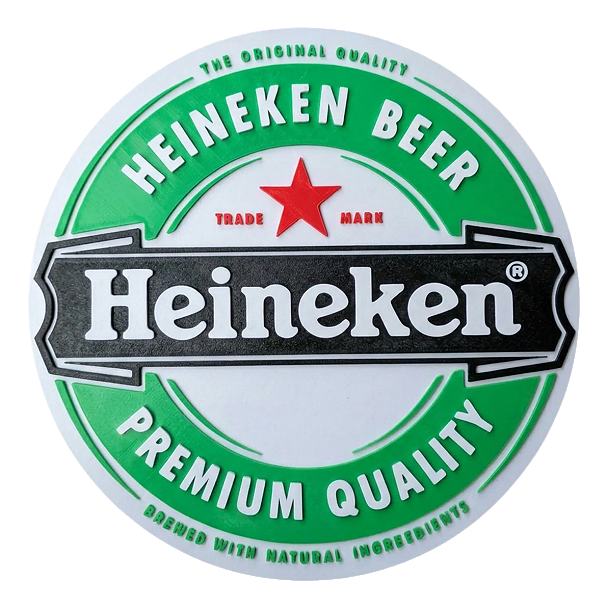 Placa Decorativa Heineken 3D em PLA Premium | Decoração para Bar, Pub e Área Gourmet