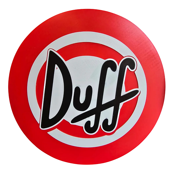 Placa Decorativa Duff 3D em PLA Premium | Decoração para Garagem, Bar e Área Gourmet