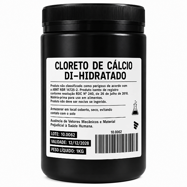 Cloreto de Cálcio Dihidratado Alimentício 1kg – Sal Cervejeiro