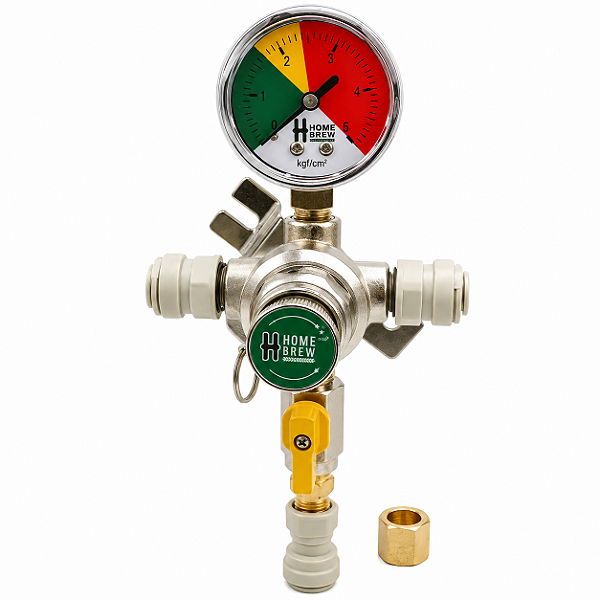 Regulador de Segundo Estágio HBS com Manômetro + Engates Rápidos DMfit 3/8"