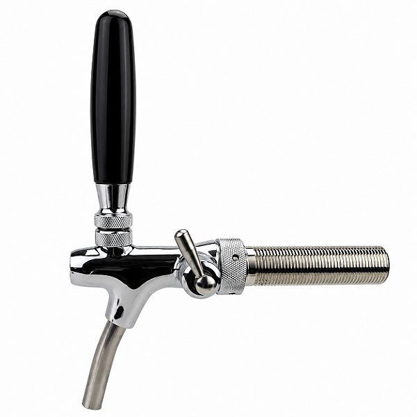 Torneira de Chopp Italiana G5/8" x 100 mm com Controle de Vazão – Parcial Inox ou 100% Inox