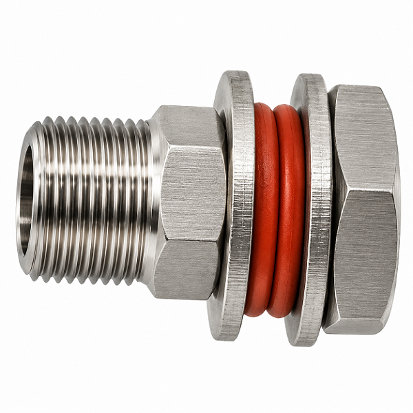 União Bulkhead Aço Inox 304 Rosca Macho 1/2" BSP