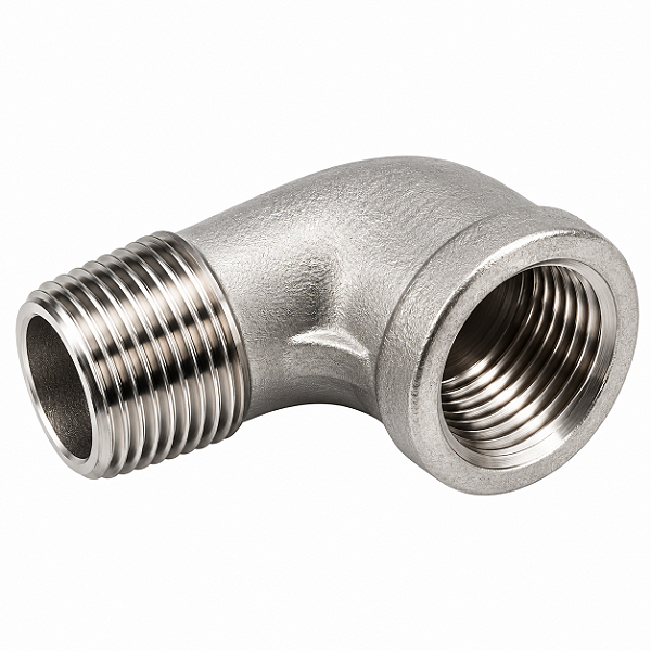 Cotovelo 90° Aço Inox 304 – Rosca Macho 1/2" BSP x Fêmea 1/2" BSP