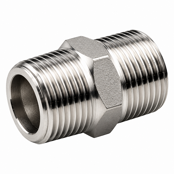 Niple Sextavado Aço Inox 304 – Macho 3/4" BSP x Macho 3/4" BSP