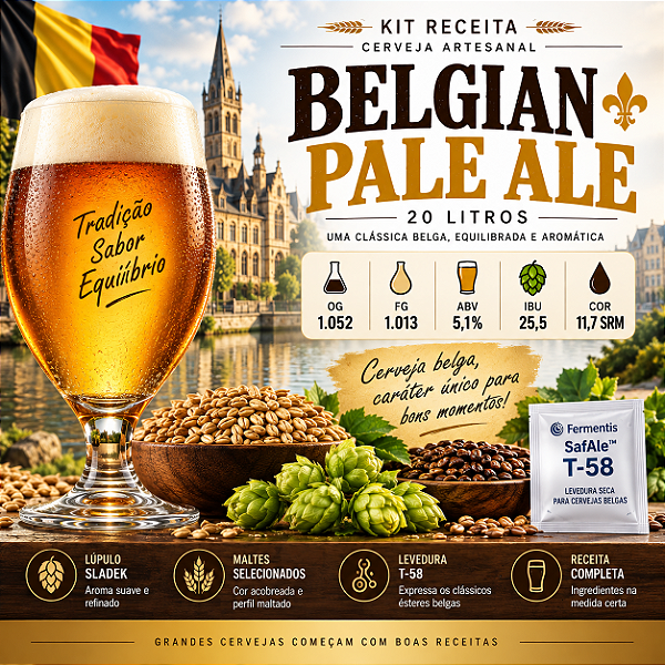 Kit Receita Cerveja Artesanal Belgian Pale Ale – 20 Litros