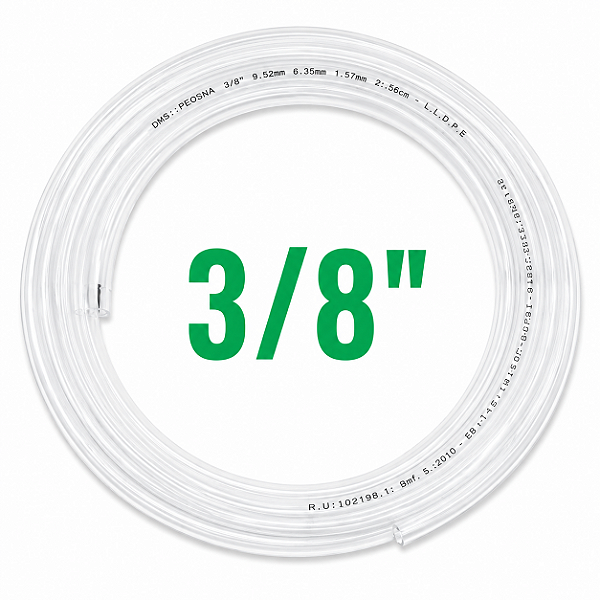 Tubo de Polietileno LLDPE Atóxico Natural 3/8" DMfit DPE06NA- 1 metro