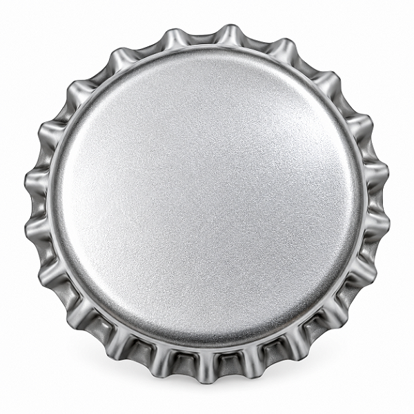 Tampinha PRY-OFF Prata 26 mm – Pacote com 100 Unidades