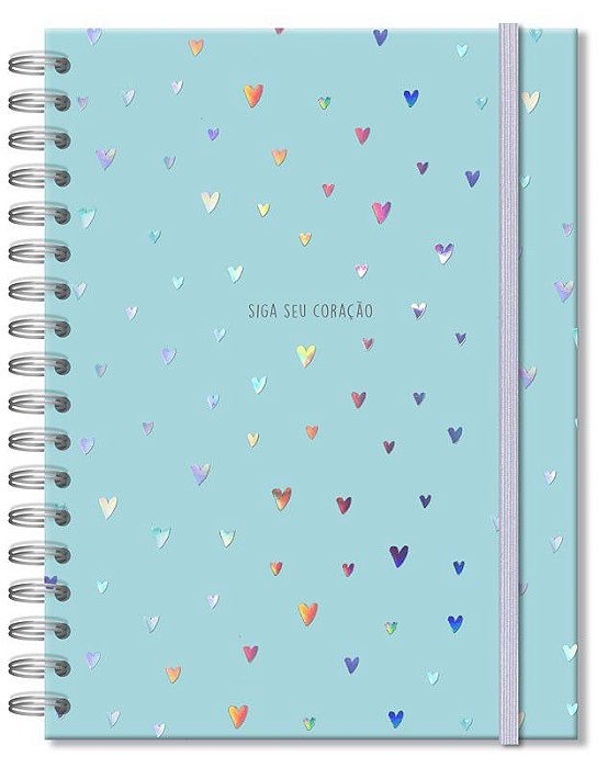 CADERNO COLEGIAL CAPA DURA - CORAÇÕES HOLOGRAFICOS