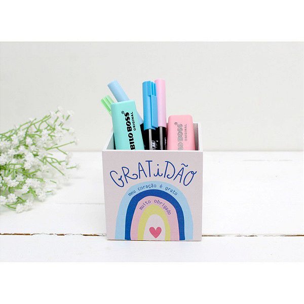 PORTA LAPIS MDF GRATIDÃO