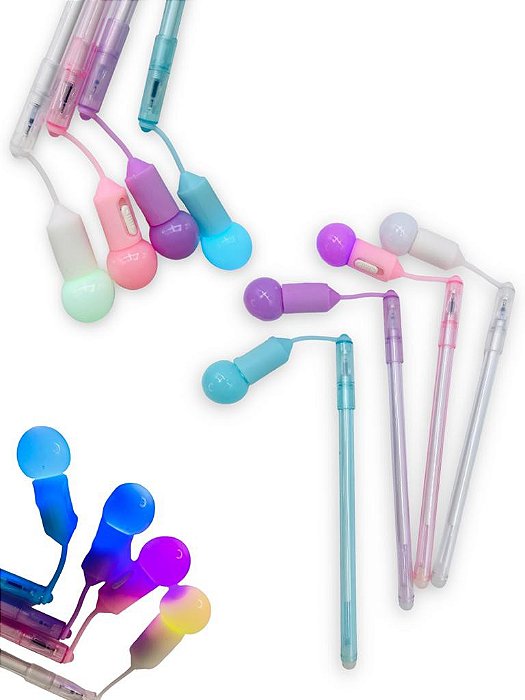 CANETA LAMPADA  LUZES COLORIDAS - CORES DIVERSAS