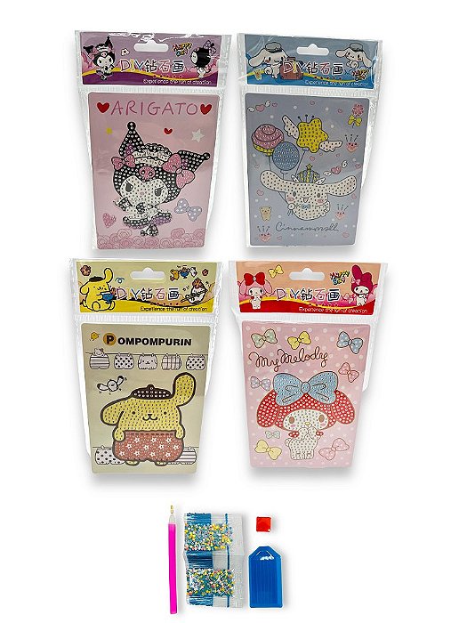 MINI KIT PINTURA DIAMANTE SANRIO NEW- 4 PEÇAS