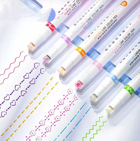 CANETA DECORATIVA CARIMBINHOS ROLLER - 6 PEÇAS