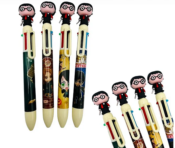 CANETA 6 CORES HARRY POTTER