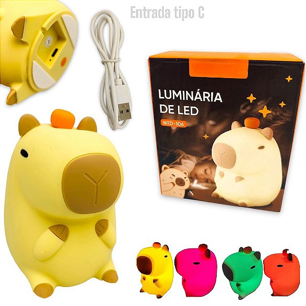 LUMINARIA SILICONE TOUCH CAPIVARA - UNIDADE
