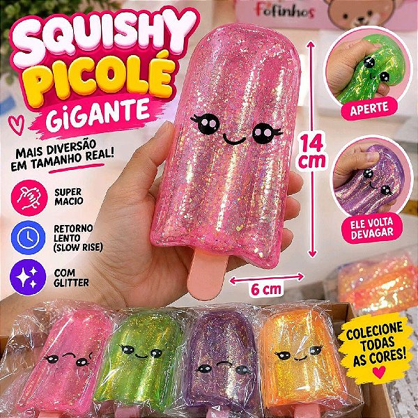 SQUISHY PICOLE GIGANTE - UNIDADE - CORES SURPRESA