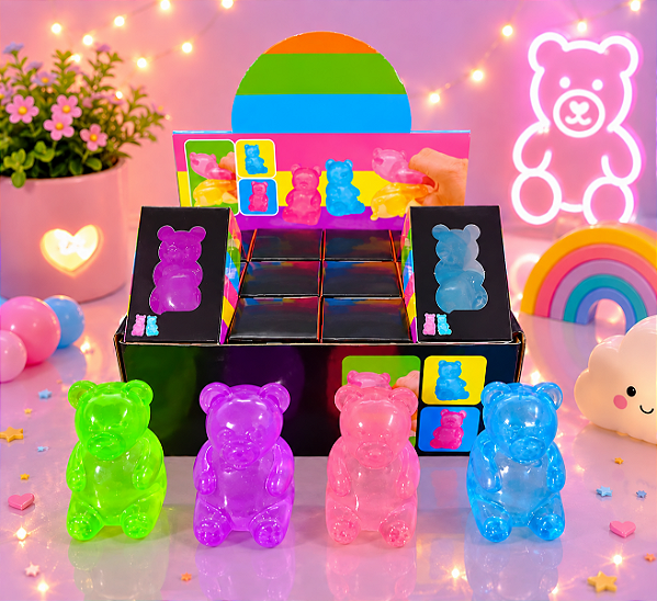 SQUISHY GUMMY BEAR TIPO NEDOOH - SILICONE - UNIDADE ( CORES SURPRESA)