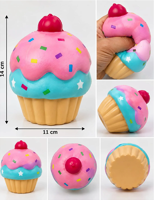 SQUISHY CUPCAKE GRANDE PERFUMADO - UNIDADE - CORES SURPRESA