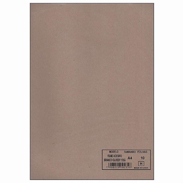 Papel Vinil Adesivo 135g Branco A4 Auto Brilho 100 folhas