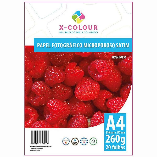 Papel Fotográfico Microporoso 260g Satim - X-Colour - Pacote 500 folhas