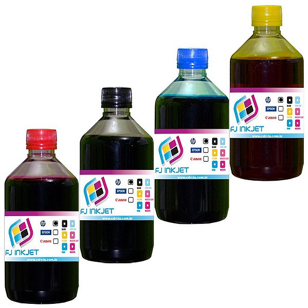 2 Litros de tinta para Impressoras HP(500 mL de cada cor)