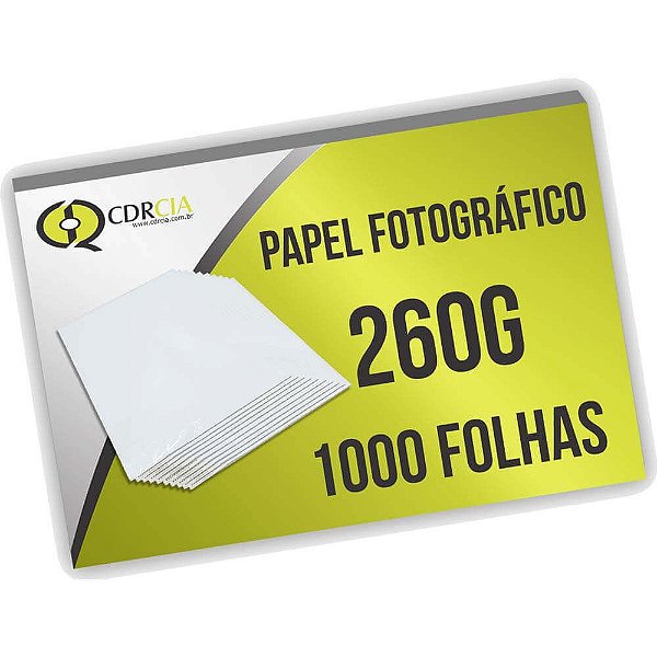 Papel A4 Fotográfico 260g Auto Brilho - Kit com 1000 Folhas