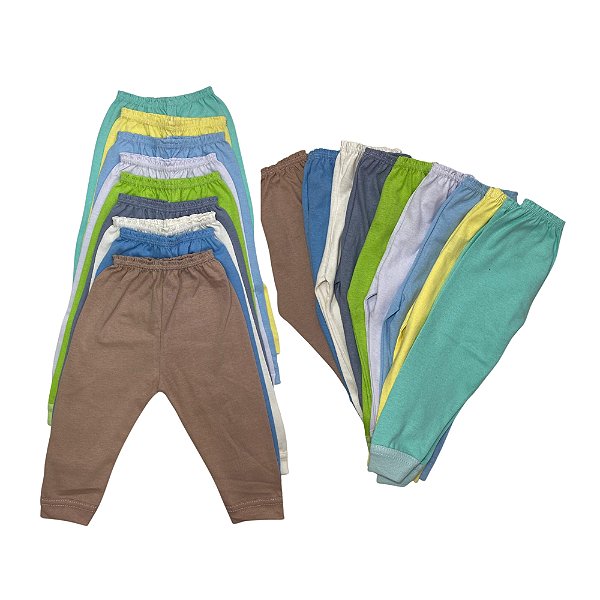 Kit 10 Calças para Bebê Masculina – Tamanhos: P M G