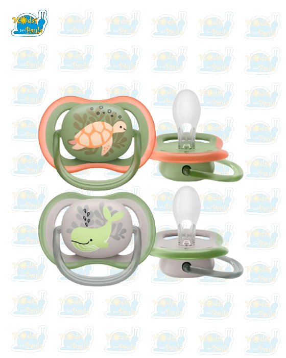 Chupeta Philips Avent Ultra Air 6-18 meses Rosa e Cinza - 2 unidades