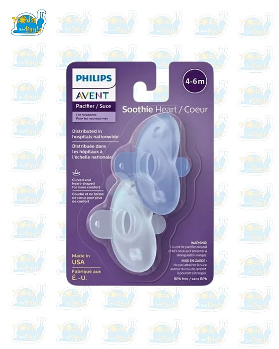 Chupeta Philips Avent Soothie Azul Menino 4-6 Meses Dupla - 2 Unidades