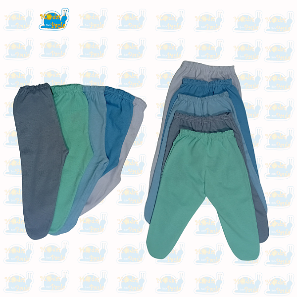 Kit com 5 Calças com Pé para Bebê – Masculinas