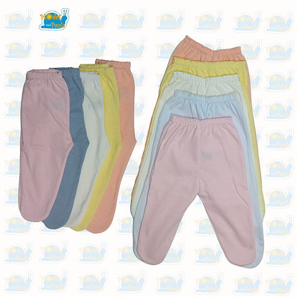 Kit com 5 Calças com Pé para Bebê – Feminina