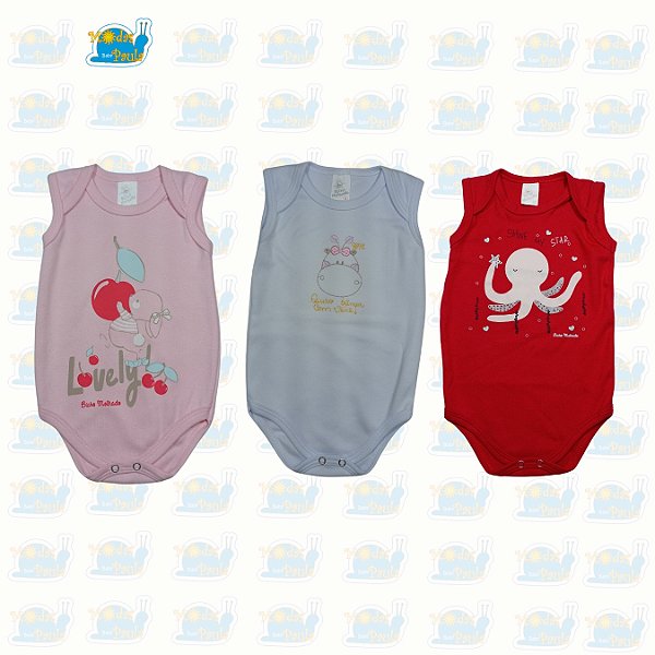 Kit Body Regata Feminino – Bicho Molhado 3 unidades