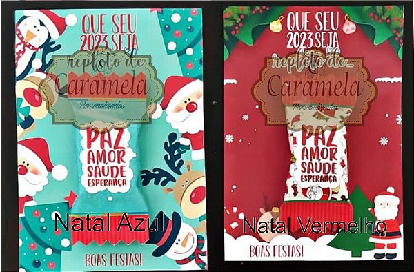 Cartão com Balas personalizadas - Natal_Boas Festas