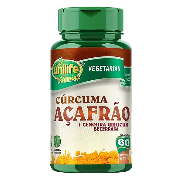 Açafrão Cúrcuma Unilife 500mg 60 Cápsulas