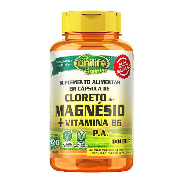 Cloreto de Magnesio PA Unilife 810mg 120 Cápsulas