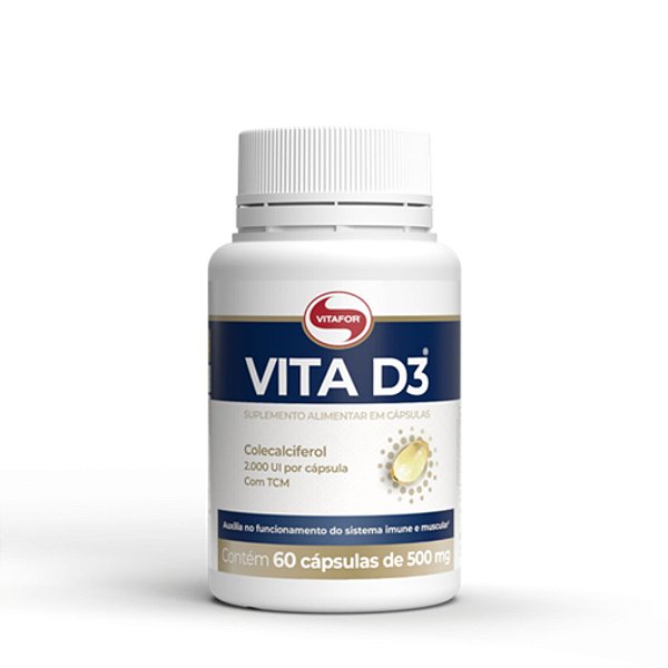 Vitamina D3 Vitafor 500mg 60 Cápsulas