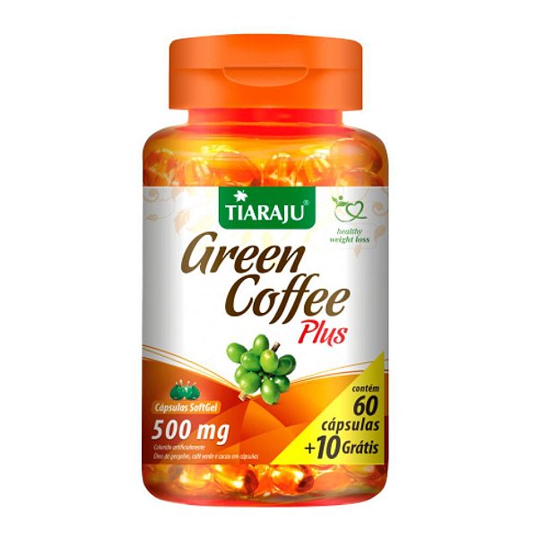 Green Coffee Plus Tiaraju 500mg 60 + 10 Cápsulas