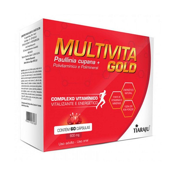 Multivita Gold Tiaraju 600mg 60 Cápsulas