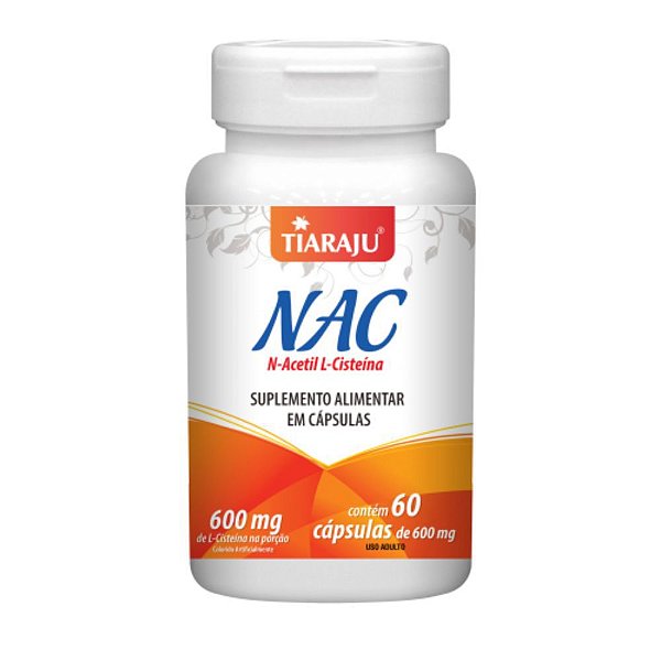 NAC Acetil Cisteina Tiaraju 600mg 60 Cápsulas