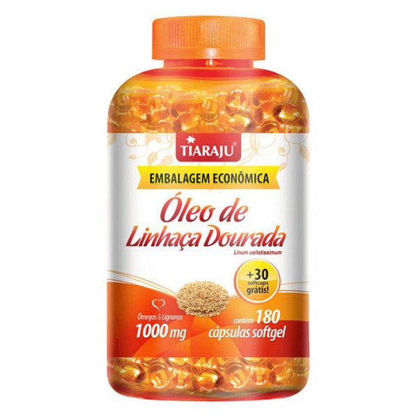 Oleo de Linhaca Dourada Tiaraju 1000mg 180+30 Cápsulas