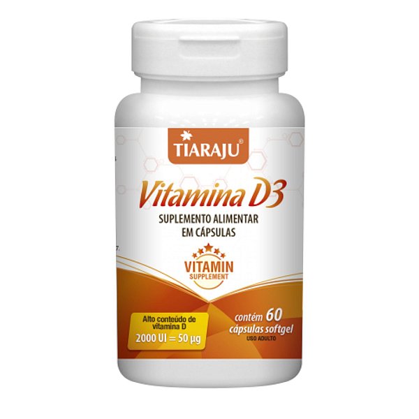 Vitamina D3 Tiaraju 300mg 60 Cápsulas