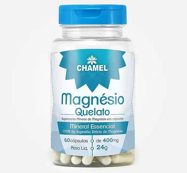 Magnésio Quelato Chamel 400mg 60 Cápsulas