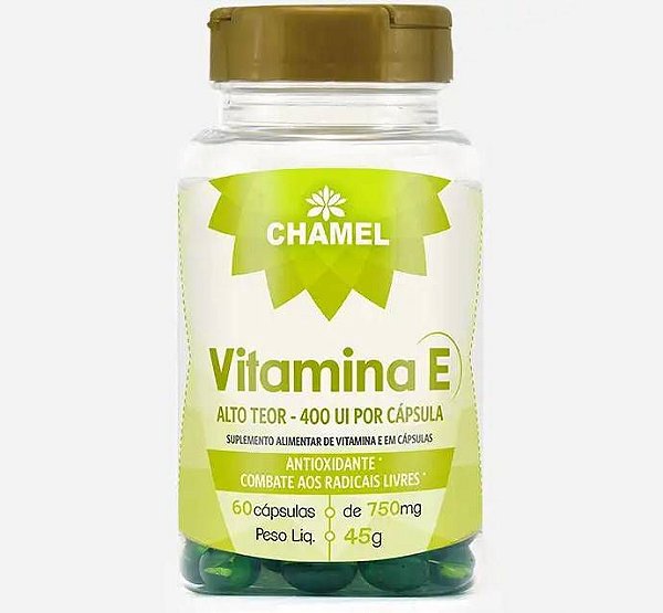Vitamina E 400UI Chamel 750mg 60 Cápsulas
