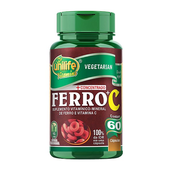 Ferro + C Unilife 500mg 60 Cápsulas